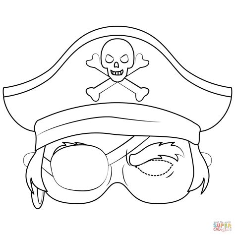 Dibujo de Máscara de Pirata para colorear Dibujos para colorear