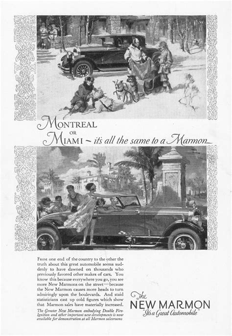American Automobile Advertising Published By Marmon In 1926