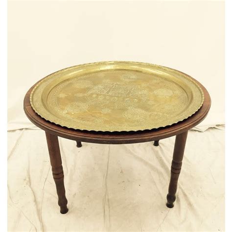 Vintage brass tray, painted handled tray, brass decor, coffee table tray, mantle, brass candleholder, dining and serving retrovinevintage 5 out of 5 stars (293) $ 20.00. Vintage Brass Tray Top Coffee Table | Chairish