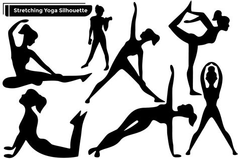Stretching Yoga Silhouettes Vector Set Graphic By Vectbait · Creative