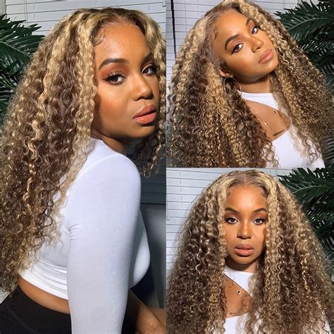 Beautyforever Highlight Colored Wigs 13x4 Lace Front Wigs Jerry Curly