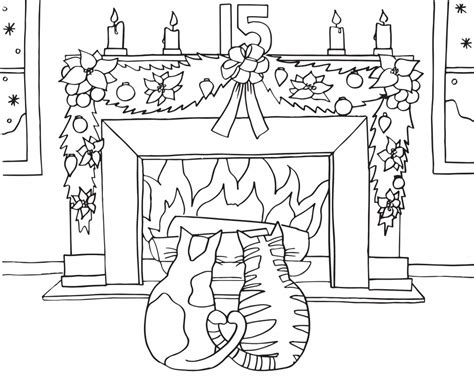 Adult Fireplace Coloring Pages Coloring Pages