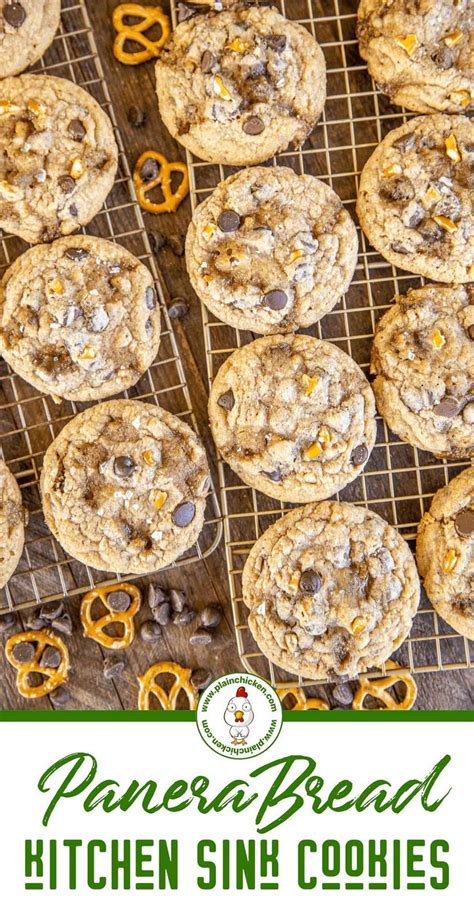 Packed with chocolate chunks, chocolate chips, caramel and pretzel pieces and then topped with salt flakes, this is easily your new favorite cookie! Copycat Panera Bread Kitchen Sink Cookies in 2020 | Best ...