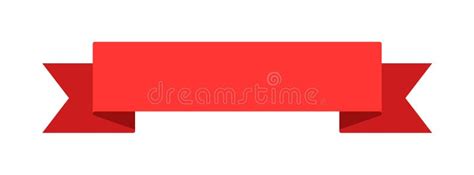 Curved Red Banner Ribbon Flat Vector Design On White Stock Vector