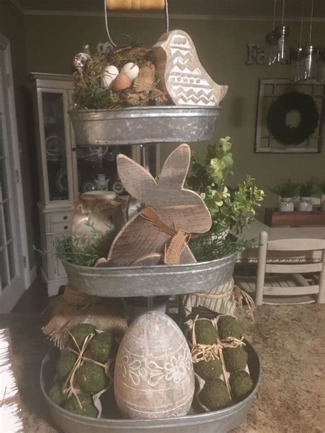 Rustic Easter Decor For 3 Tier Trays Rustic Easter Decor Tiered Tray