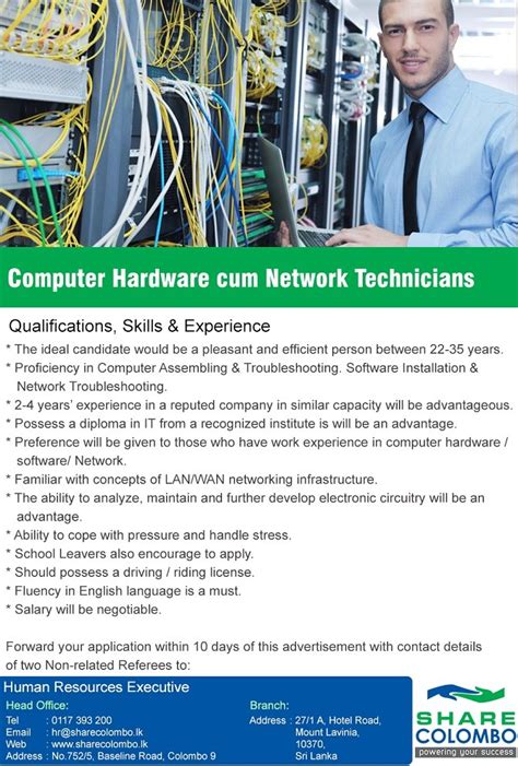 Compare the job duties, education, job growth, and pay of computer hardware engineers with similar occupations. Computer Hardware cum Network Technicians