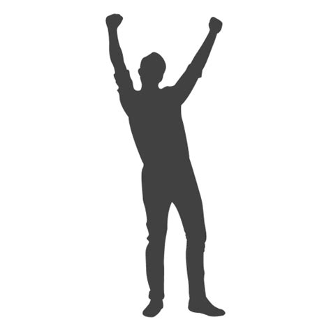 Man Celebrating Success Silhouette Transparent Png And Svg Vector File