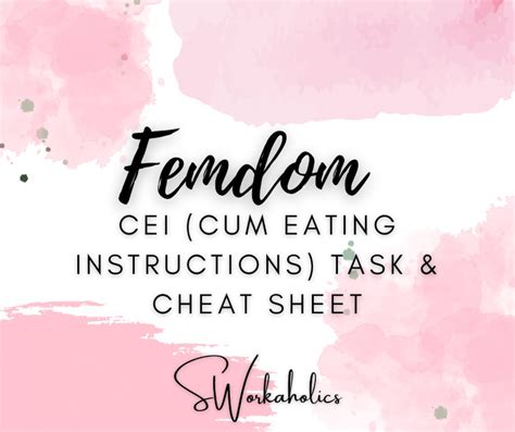 Femdom Cei Cum Eating Instructions Tasks And Cheat Sheets Etsy