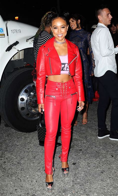 Lovely Ladies In Leather Karrueche Tran In A Leather Jacket And Pants