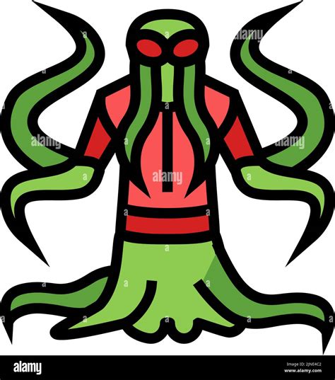 Monster Tentacles Color Icon Vector Illustration Stock Vector Image