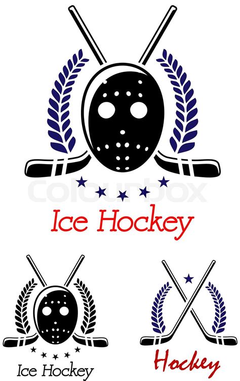 Ice Hockey Symbols Set Stock Vector Colourbox
