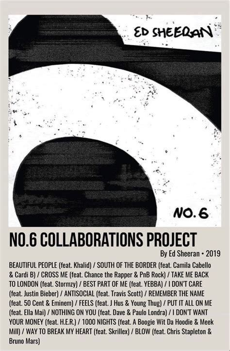 No6 Collaborations Project Ed Sheeran Indie Movie Posters Music