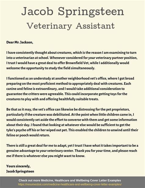 Veterinary Doctor Cover Letter Examples