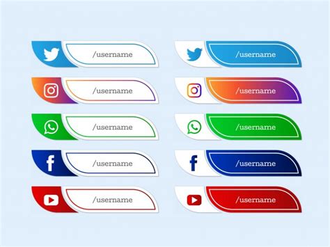 Premium Vector Abstract Popular Social Media Lower Third Icons