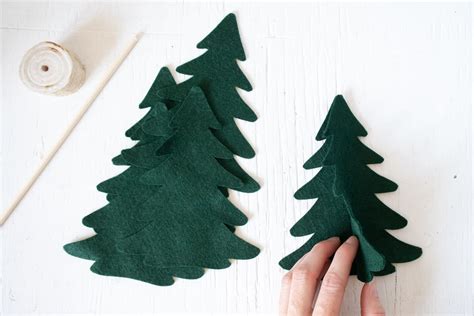 Diy Scandinavian Felt Christmas Trees Pattern Single Girls Diy