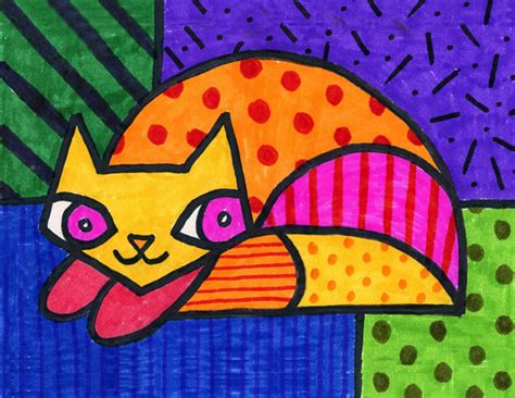 Art, craft and design makes a significant contribution to visual literacy. Draw a Britto Cat | Art Projects for Kids | Bloglovin'
