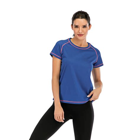 Womens Sports Quick Dry Workout Lady T Shirt Short Sleeve Yoga Fitness