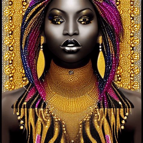 Black And Gold Fractal Woman · Creative Fabrica