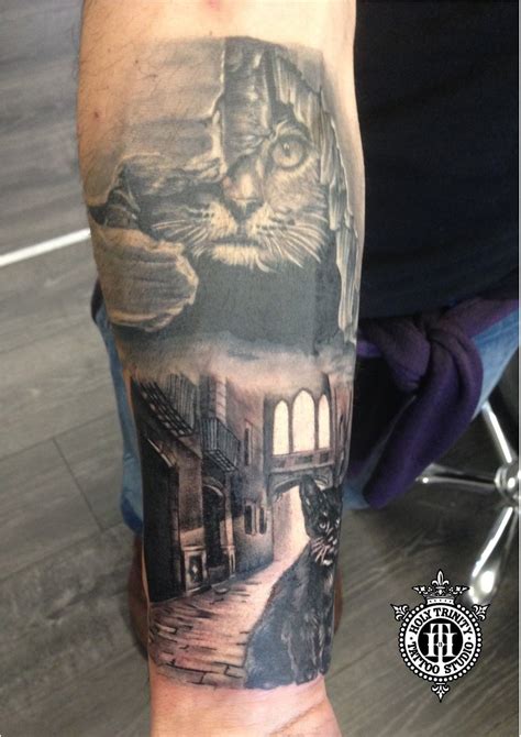 More Added To This Cat Sleeve In Progress Tattooed In The Studio By