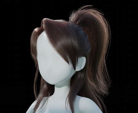 Artstation Half Tied Back Ponytail Hairstyle