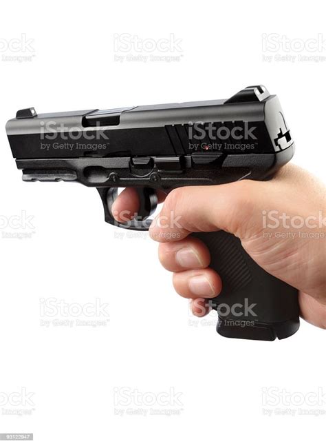 Human Hand Holding 9mm Gun Stock Photo Download Image Now Aiming