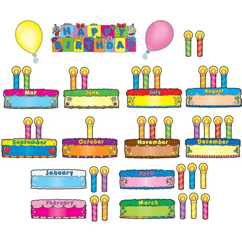 Carson Dellosa Birthday Cakes Bulletin Board Set Grades Pk 5