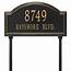 Providence Arch Address Plaque Black/Gold Lawn Style Two Lines Of Text