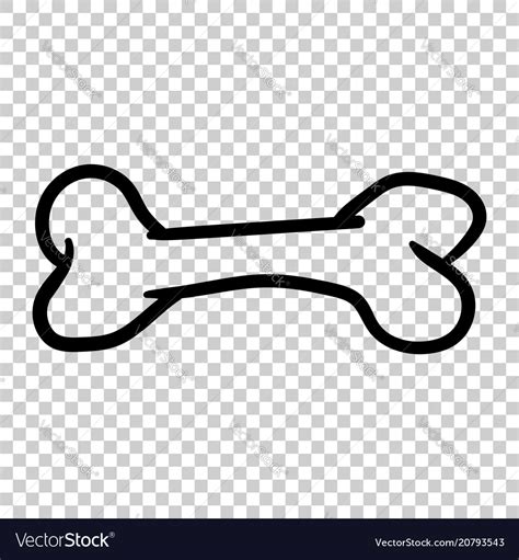 Dog Bone Toy Icon Hand Drawn On Isolated Vector Image