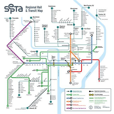 Septa A New Map With Bus Lines Color Coded For Freque