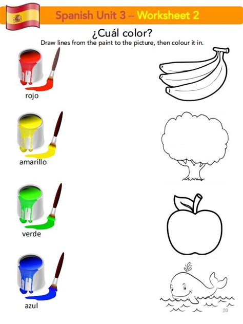 Spanish Colours Worksheet ¿cuál Color Worksheets Color