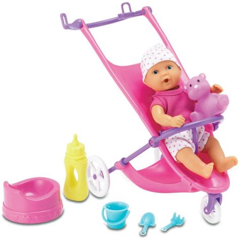 store.bg - Бебе с количка - Детска мини кукла с аксесоари