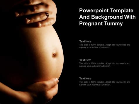 Powerpoint Template And Background With Pregnant Tummy Presentation