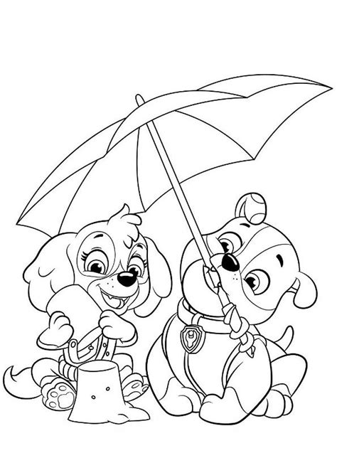 Send in our brave doggy soldiers, rubble, skye, marshall, chase, zuma, everest and rocky to save the day! Kids-n-fun.com | Coloring page Paw Patrol Mighty Pups Rubble Skye