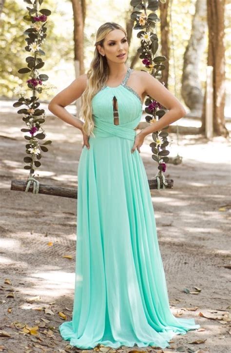 vestido longo verde tiffany vestidos vestido esvoaçante vestidos longos azuis