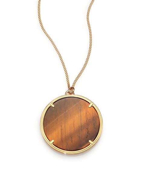 Givenchy Tiger S Eye Pendant Necklace In Metallic Lyst