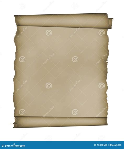 Manuscript Aged Scroll With Clipping Patch Stock Illustration