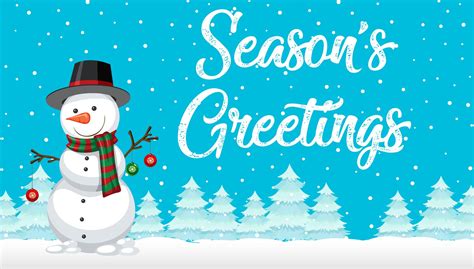 Season Greetings Snowman Card 432241 Vector Art At Vecteezy