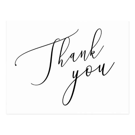 Simple Calligraphy Rustic Thank You Postcard