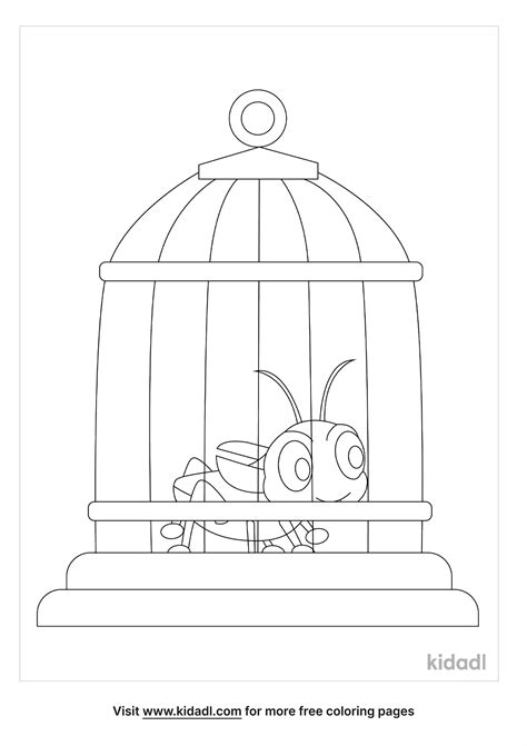 Free Cricket In A Cage Coloring Page Coloring Page Printables Kidadl