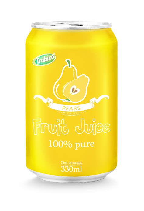 330ml Aluminum Can 100 Pure Pear Juice Trobico Oem Beverage