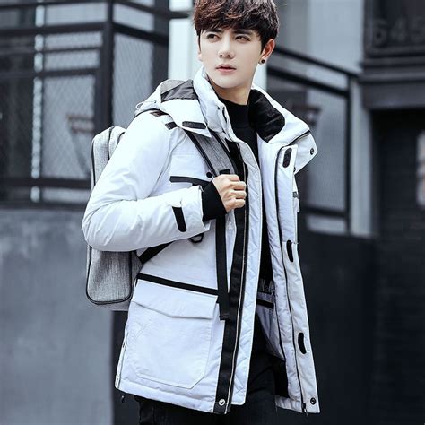 top quality white duck down jackets men warm hooded mens winter parkas thick men s jackets down