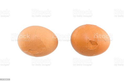 Cracked Eggs On White Background Stock Photo Download Image Now