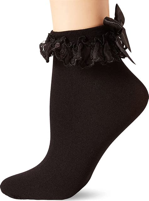 Leg Avenue Womens Ruffle And Satin Bow Anklet Socks Amazonca Clothing Shoes And Accessories