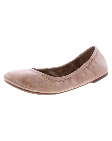 Lucky Brand Emmie Leather Round Toe Ballet Flats In Pink Lyst