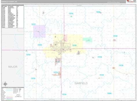 Garfield County Ok Wall Map Premium Style By Marketmaps