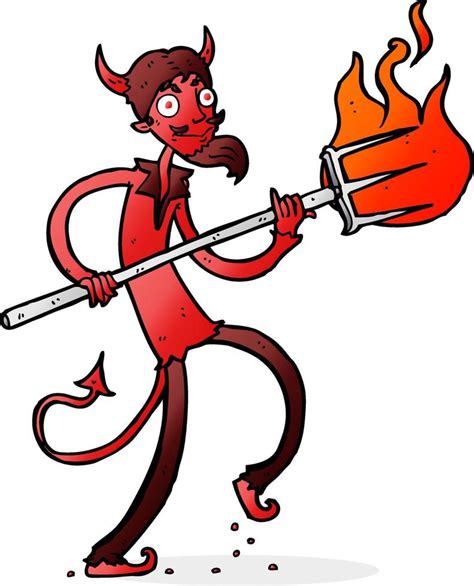 Cartoon Devil With Pitchfork 8306970 Vector Art At Vecteezy