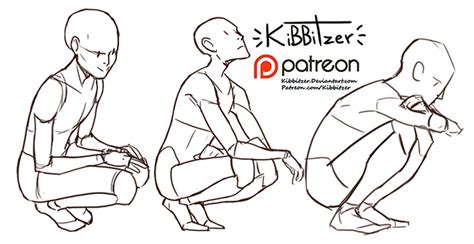 Squatting Reference Sheet PREVIEW Kibbitzer On Patreon Figure