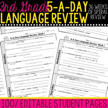 As you improve, the words that you learn will become more by comparing your answers to the hundreds of millions of answers given by other vocabulary.com users, we personalize your learning experience. 3rd Grade Daily Language Spiral Review Morning Work ...