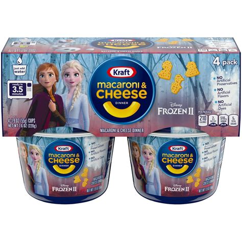3 Pack Kraft Easy Mac Frozen Ii Shapes Macaroni And Cheese Dinner 4 1 9 Oz Cups Walmart