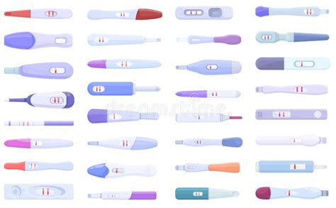 Pregnancy Test Icons Set Cartoon Vector Kit Analysis Stock Vector Illustration Of Analysis